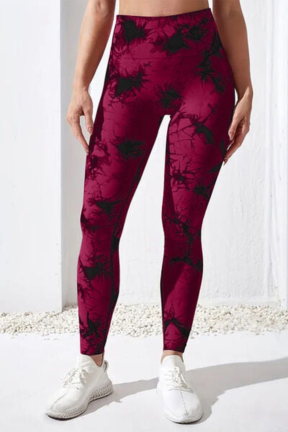 Printed High Waist Active Pants - Leggings - FITGGINS