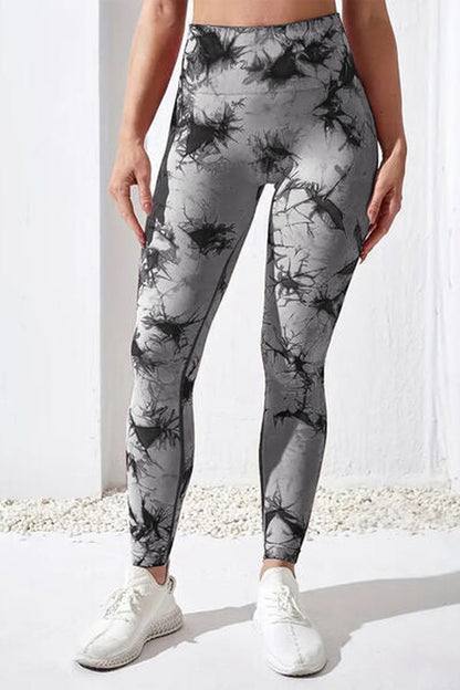 Printed High Waist Active Pants - Leggings - FITGGINS