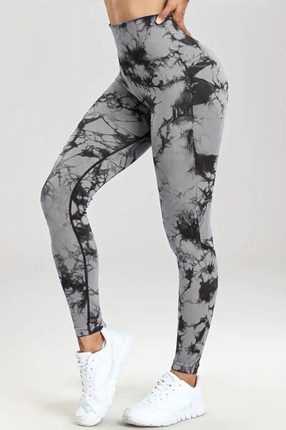 Printed High Waist Active Pants - Leggings - FITGGINS