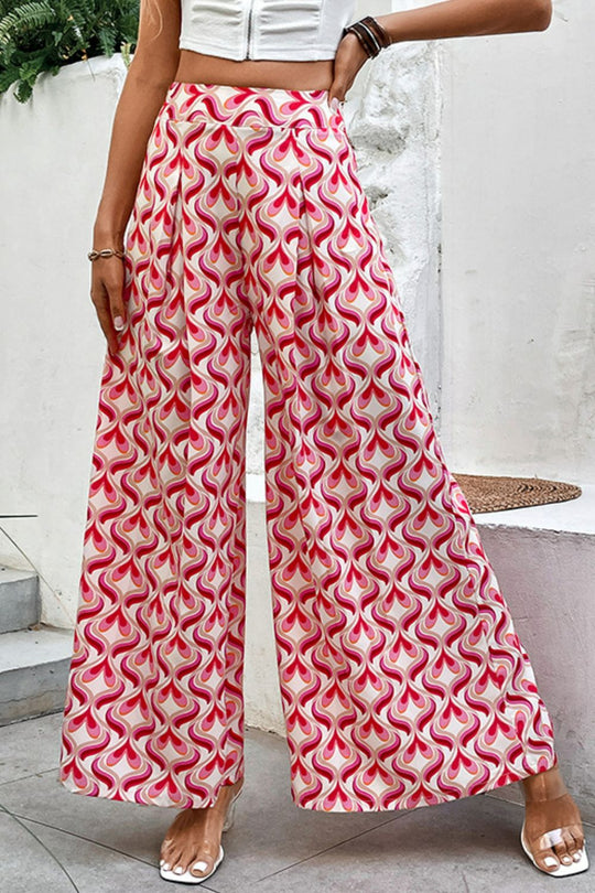 Printed High-Waist Culottes - Pants - FITGGINS