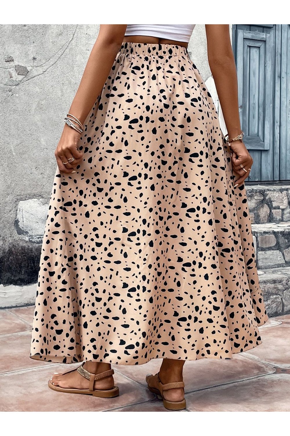 Printed High Waist Ruffled Skirt - Skirts - FITGGINS