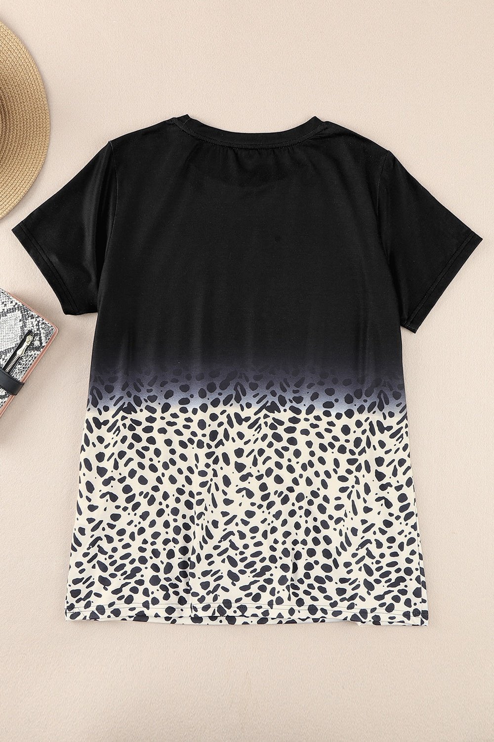 Printed Short Sleeve Round Neck Tee - T-Shirts - FITGGINS