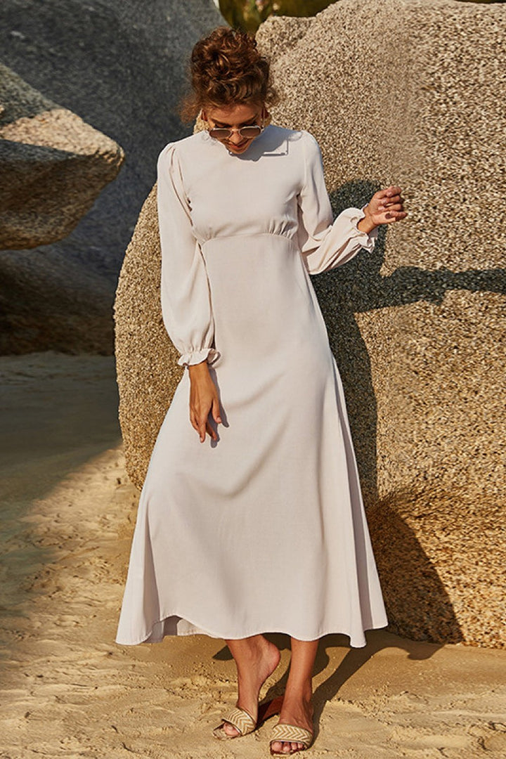 Puff Sleeve Flounce Dress - Casual & Maxi Dresses - FITGGINS