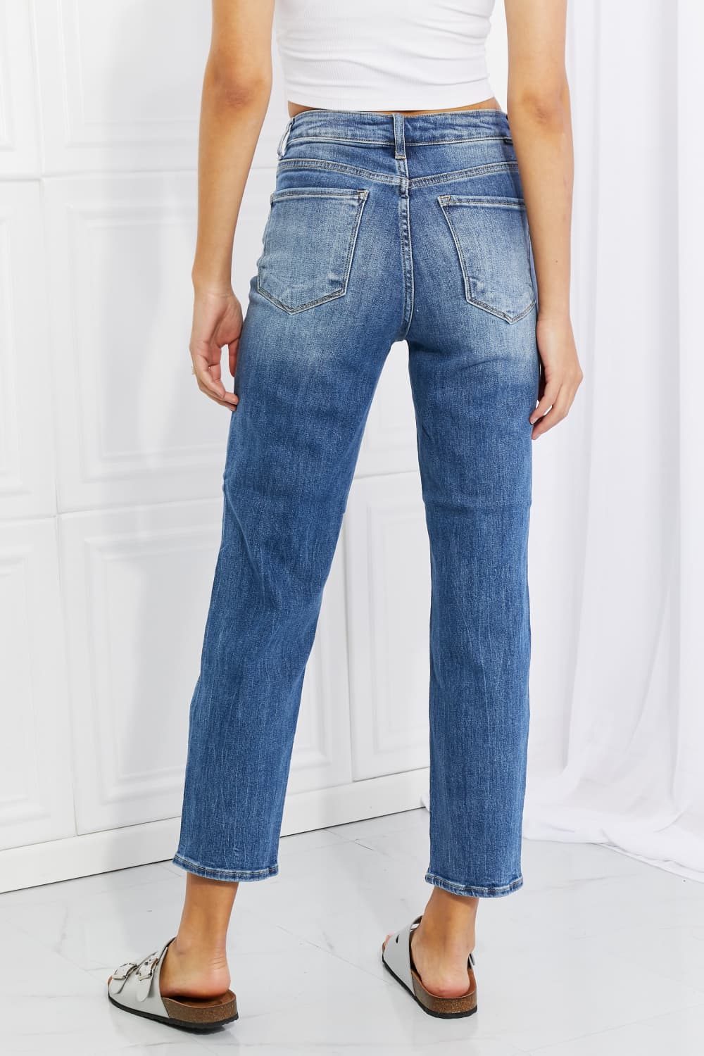 RISEN Full Size Emily High Rise Relaxed Jeans - Jeans - FITGGINS