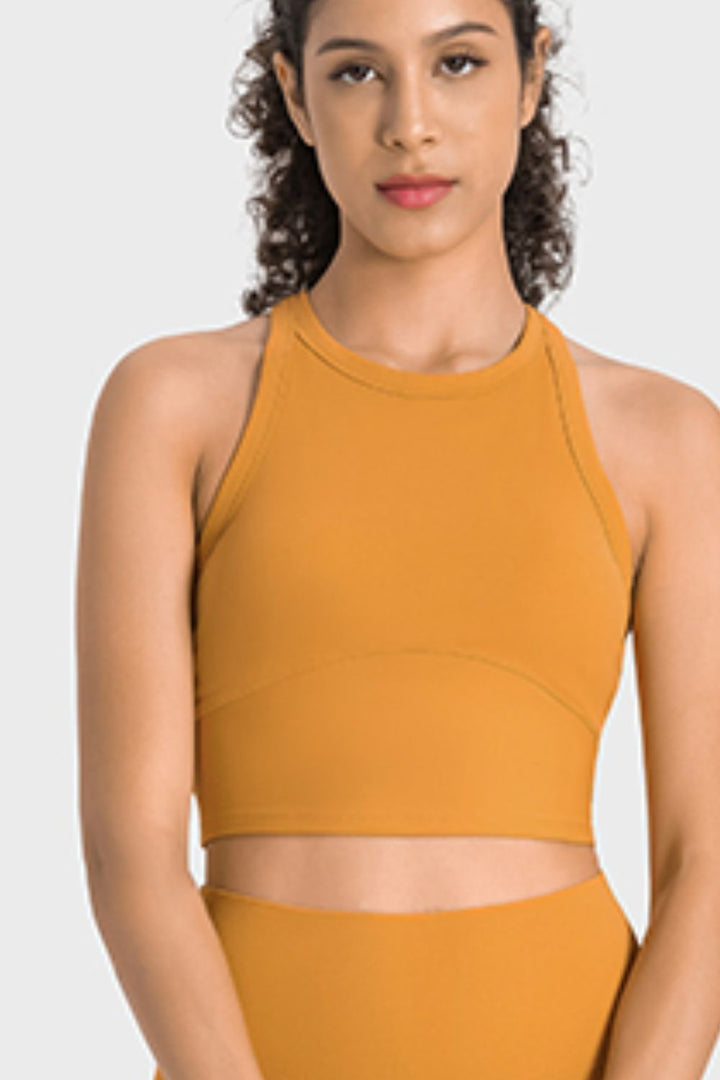 Racerback Cropped Sports Tank - Crop Tops & Tank Tops - FITGGINS