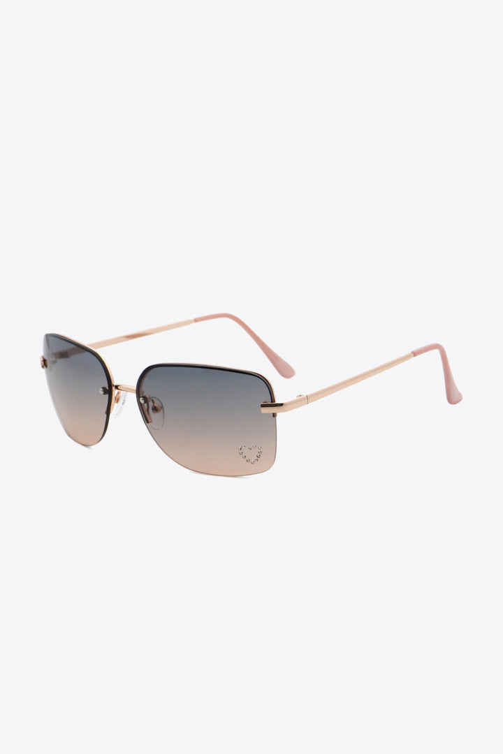 Rhinestone Heart Metal Frame Sunglasses - Sunglasses - FITGGINS