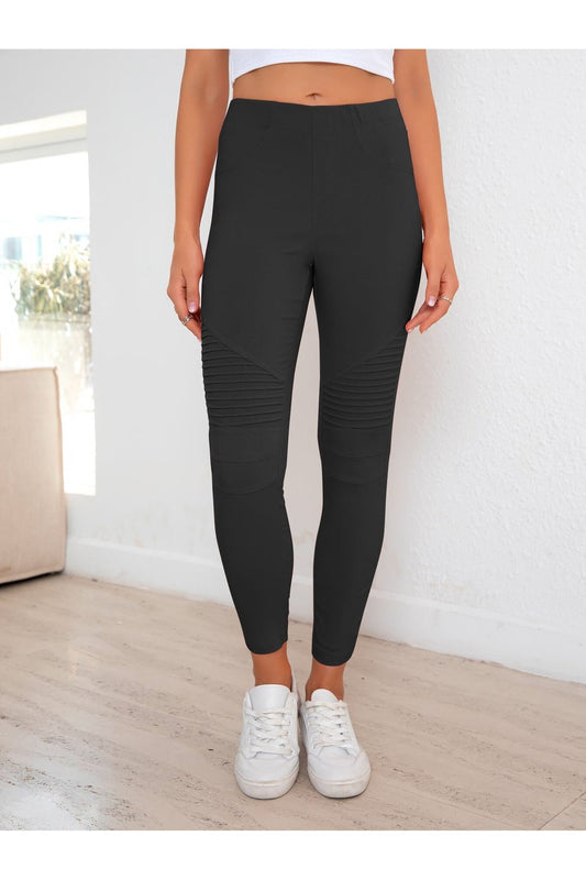 Ribbed Detail Leggings - Leggings - FITGGINS