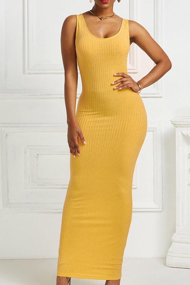 Ribbed Sleeveless Maxi Dress - Casual & Maxi Dresses - FITGGINS
