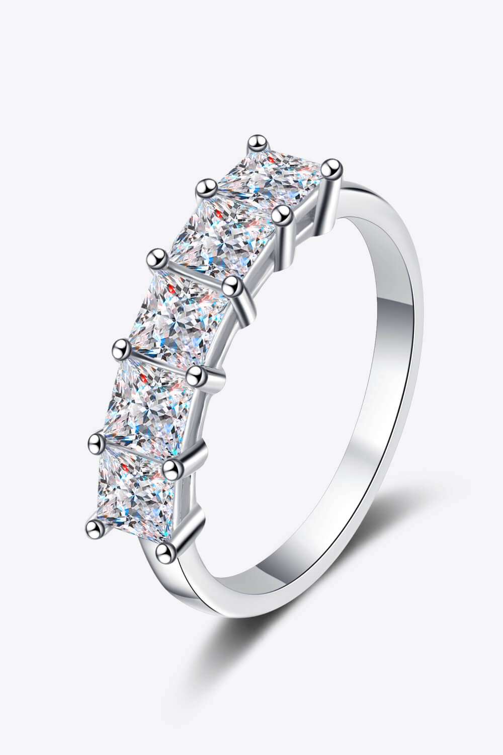 Romantic Surprise 2 Carat Moissanite Rhodium-Plated Ring - Rings - FITGGINS