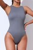 Round Neck Wide Strap Sleeveless Active Bodysuit