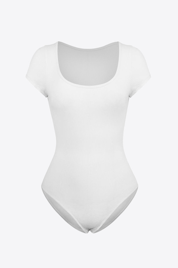 Scoop Neck Short Sleeve Bodysuit - Bodysuits - FITGGINS