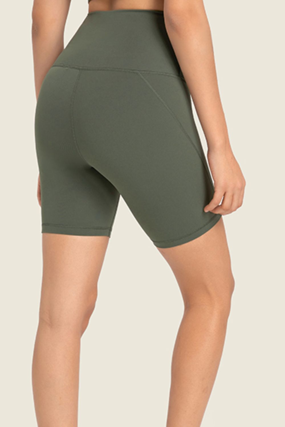 Seamless High-Rise Wide Waistband Biker Shorts - Short Leggings - FITGGINS