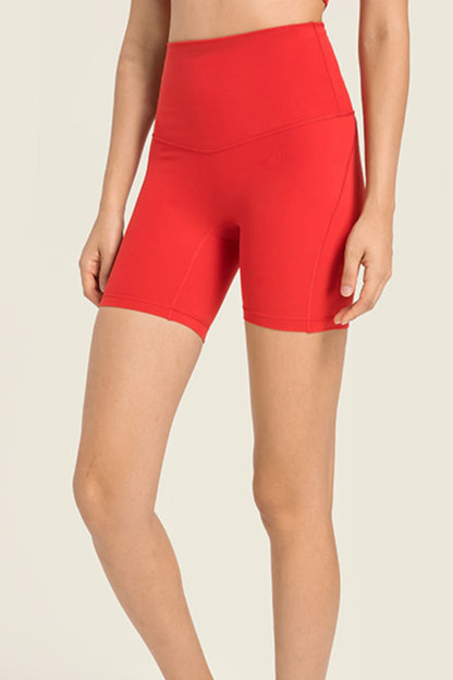 Seamless High-Rise Wide Waistband Biker Shorts - Short Leggings - FITGGINS