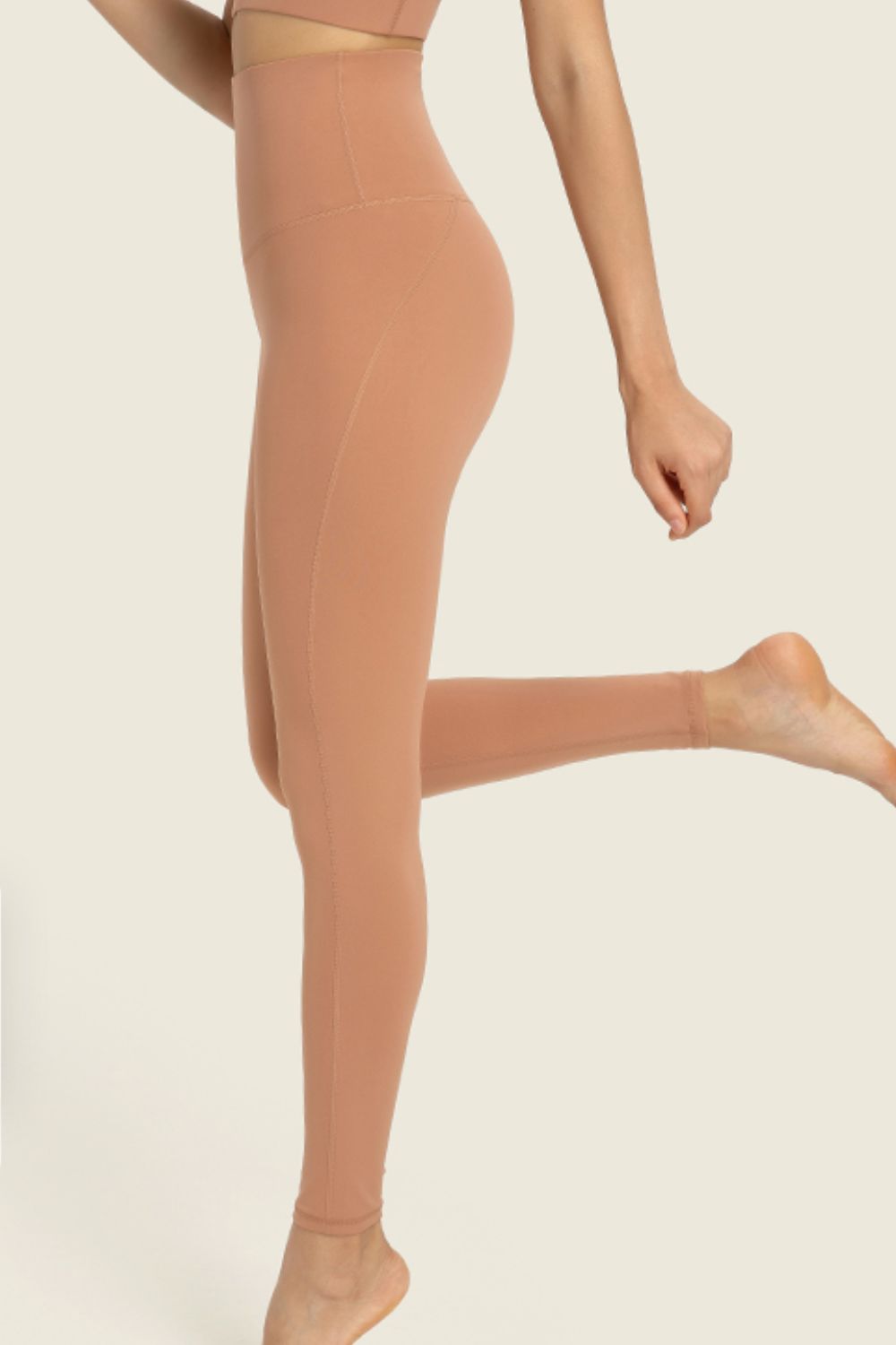 Seamless High-Rise Wide Waistband Yoga Leggings - Leggings - FITGGINS