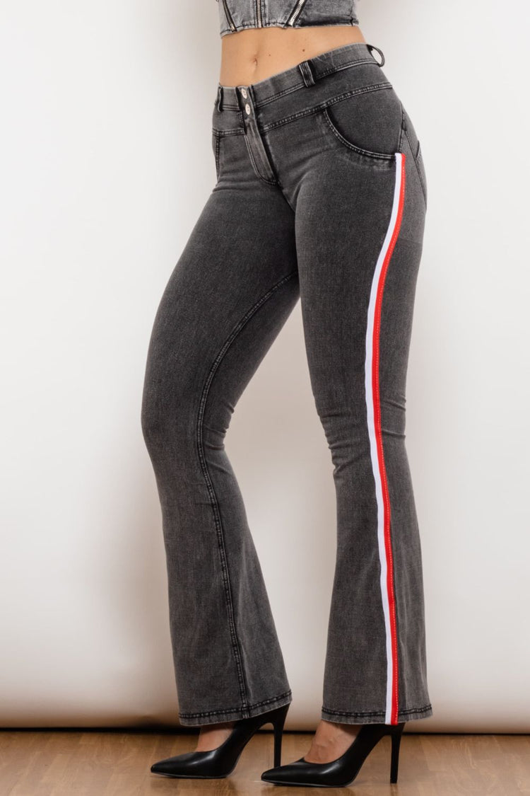 Side Stripe Bootcut Jeans - Jeans - FITGGINS