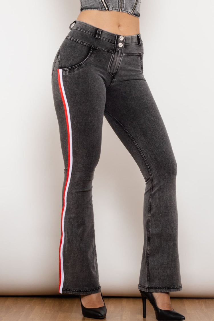 Side Stripe Bootcut Jeans - Jeans - FITGGINS