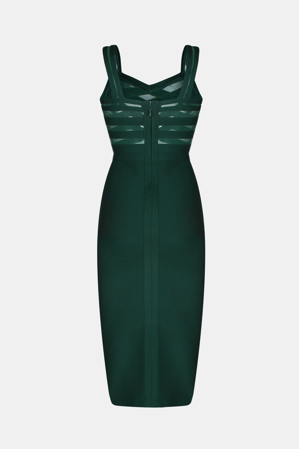 Sleeveless Spliced Mesh Midi Bandage Dress - Cocktail Dresses - FITGGINS