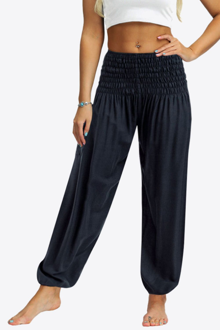 Smocked Joggers with Pockets - Pants - FITGGINS