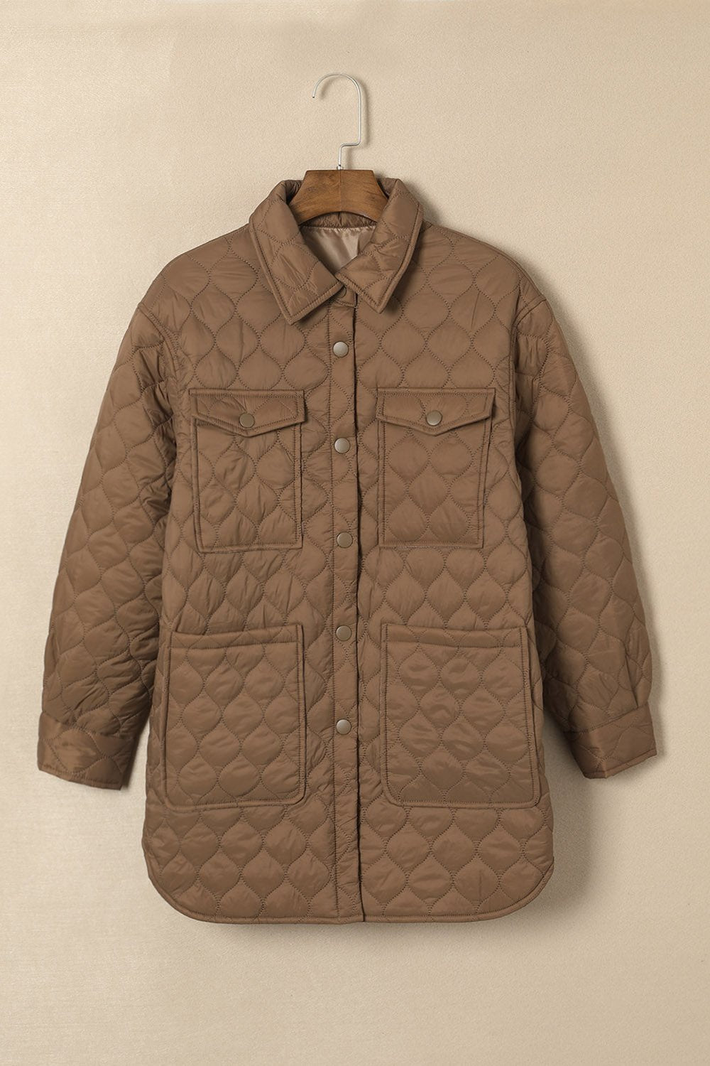 Snap Down Collared Winter Coat - Jackets - FITGGINS