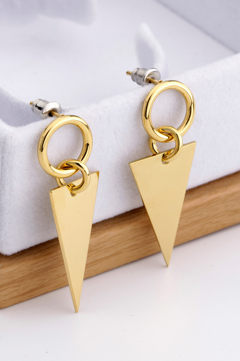 Stainless Steel Triangle Dangle Earrings - Earrings - FITGGINS