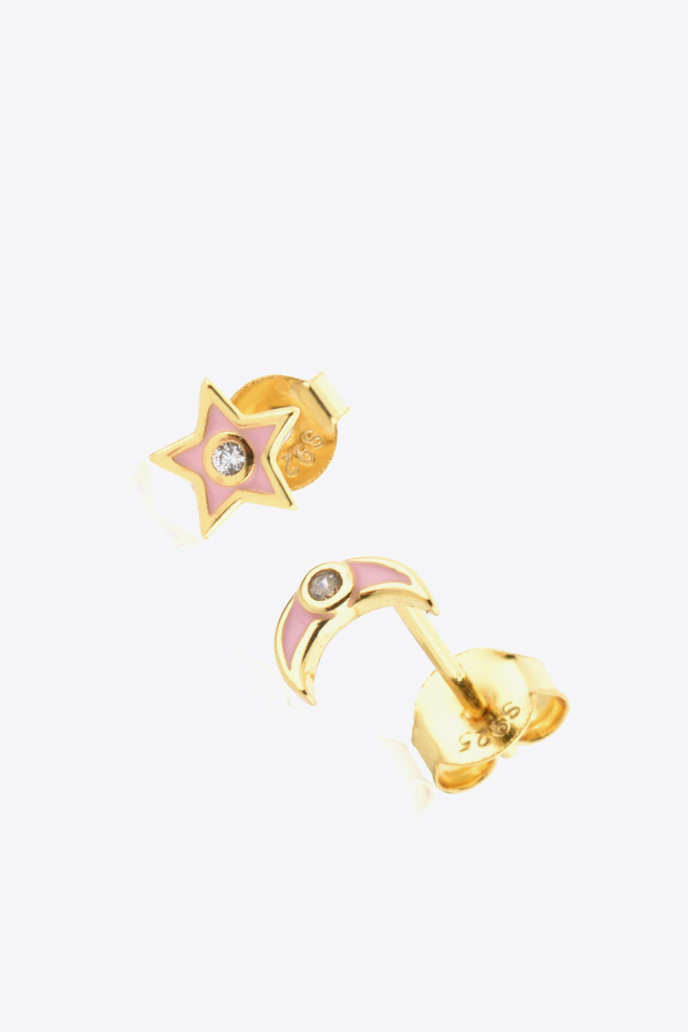 Star and Moon Zircon Mismatched Earrings - Earrings - FITGGINS