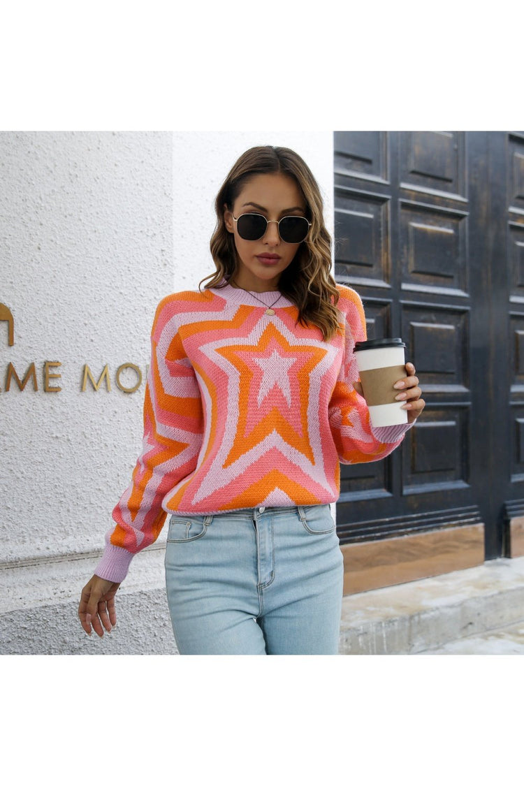 Star Dropped Shoulder Sweater