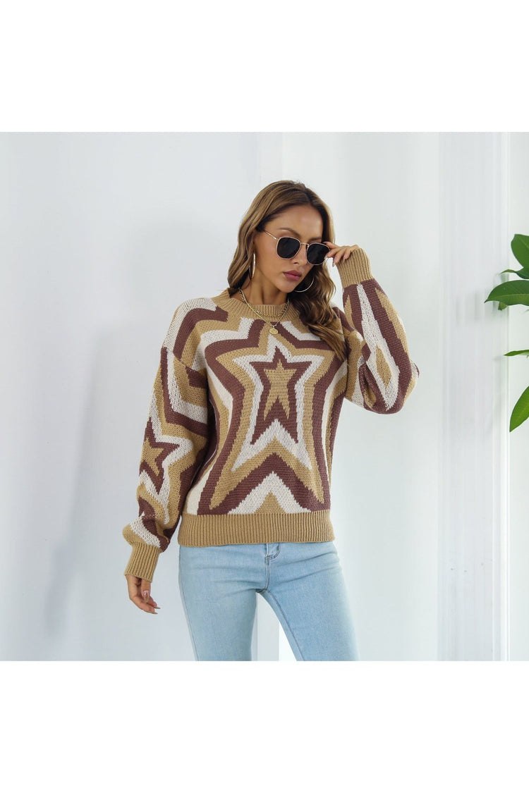 Star Dropped Shoulder Sweater