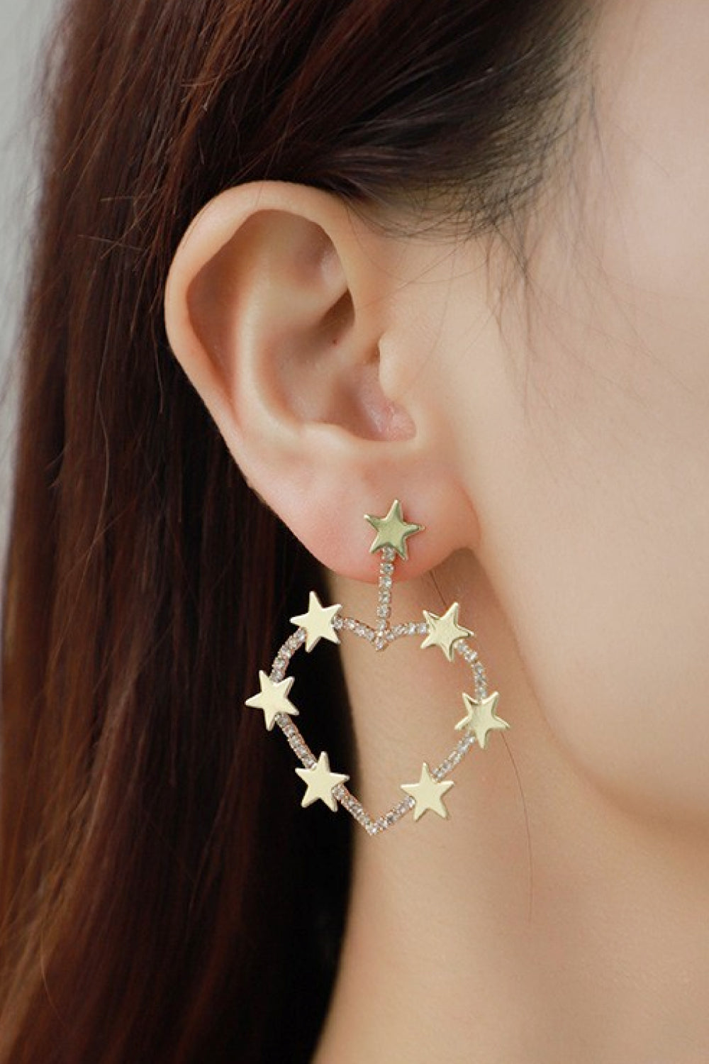 Star Zircon Heart-Shaped Earrings - Earrings - FITGGINS