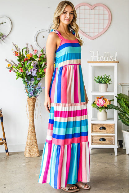 Striped Sleeveless Maxi Dress - Casual & Maxi Dresses - FITGGINS