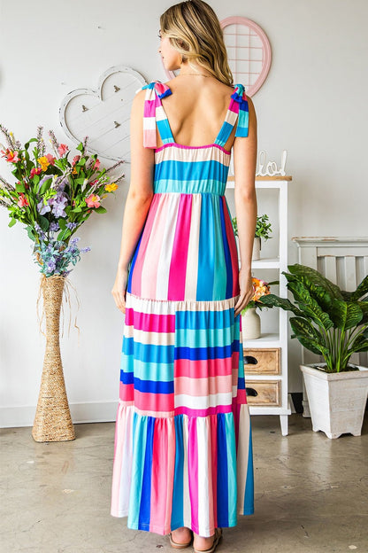 Striped Sleeveless Maxi Dress - Casual & Maxi Dresses - FITGGINS