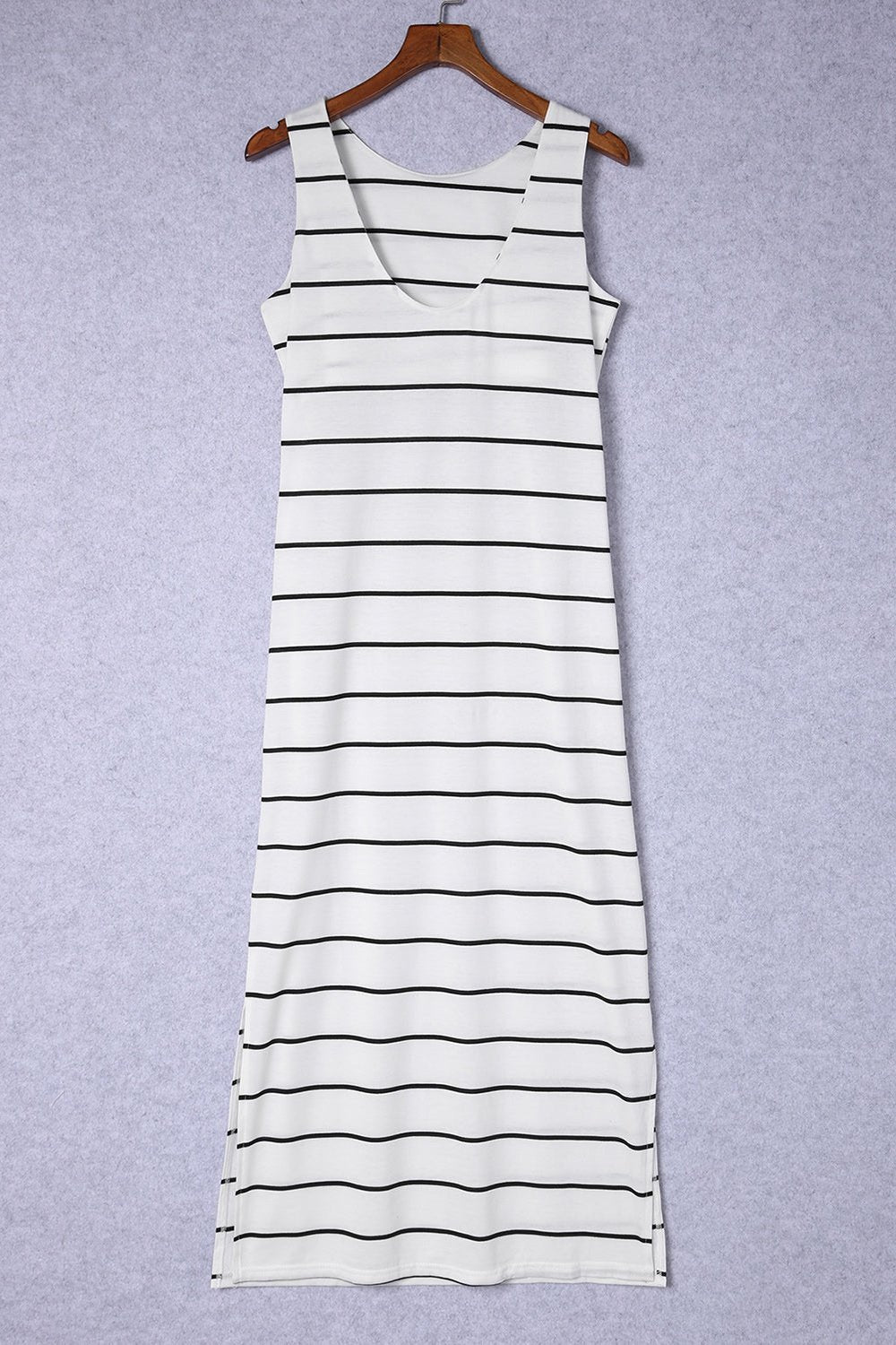 Striped Slit Sleeveless Maxi Dress - Casual & Maxi Dresses - FITGGINS