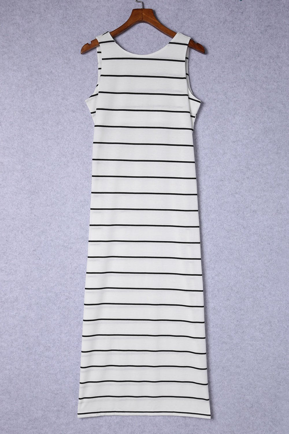 Striped Slit Sleeveless Maxi Dress - Casual & Maxi Dresses - FITGGINS