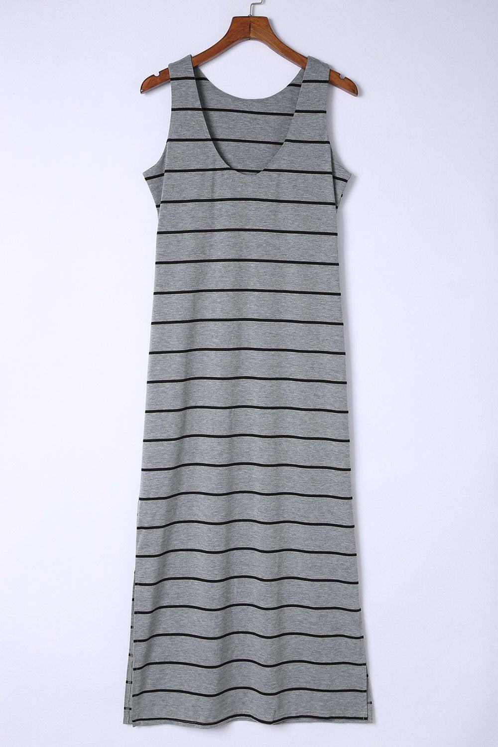 Striped Slit Sleeveless Maxi Dress - Casual & Maxi Dresses - FITGGINS