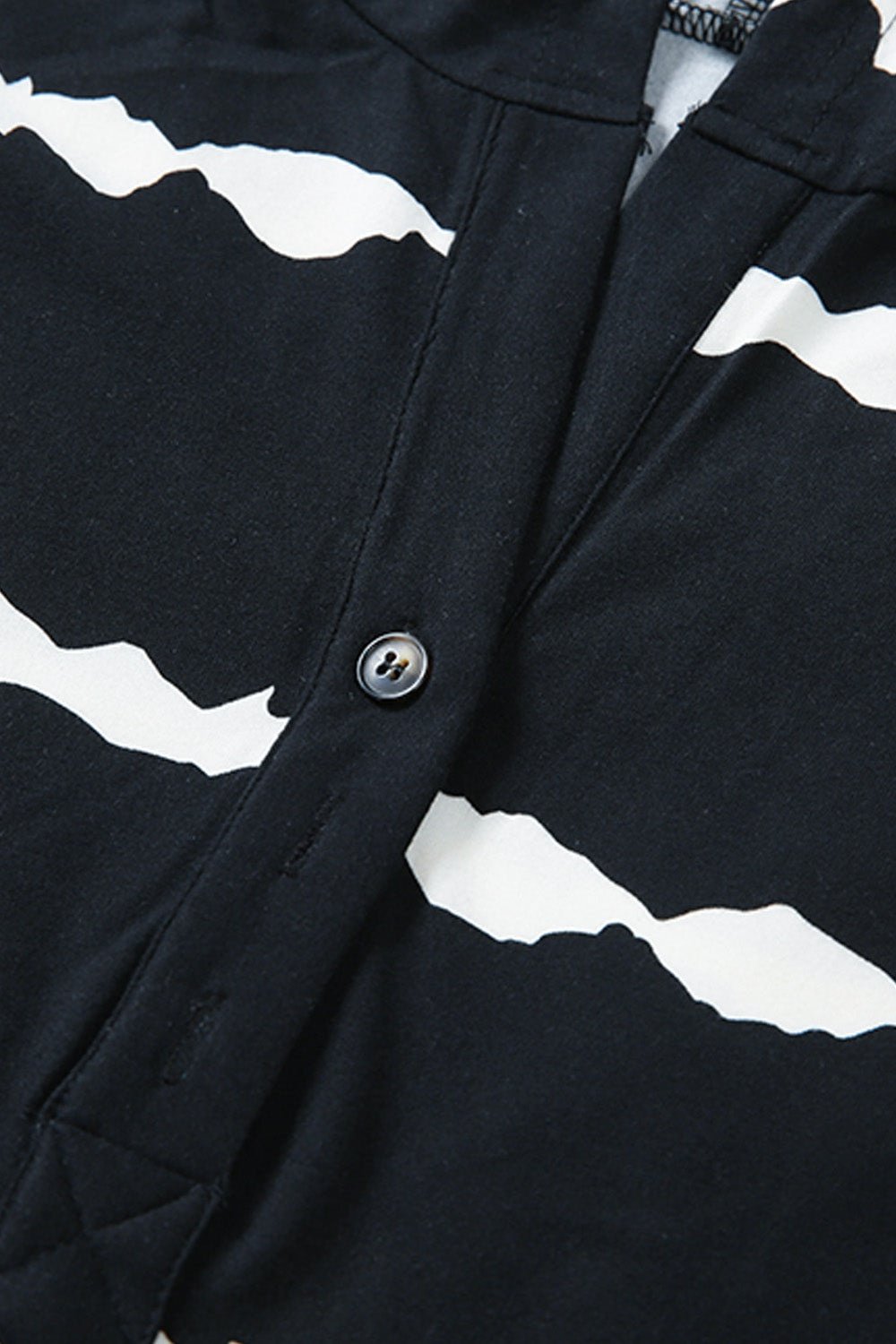 Striped Half-Button Drawstring Hoodie - Sweatshirts & Hoodies - FITGGINS
