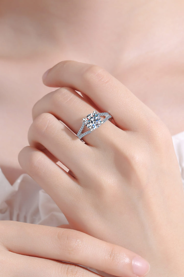 Stylish Moissanite Sterling Silver Ring - Rings - FITGGINS