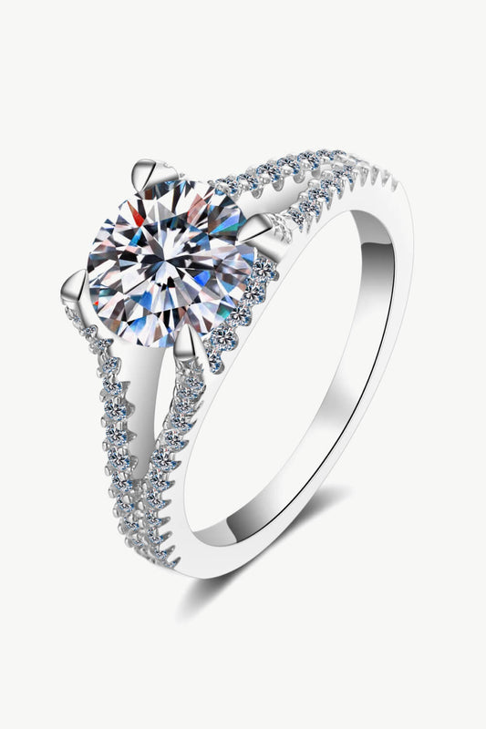 Stylish Moissanite Sterling Silver Ring - Rings - FITGGINS