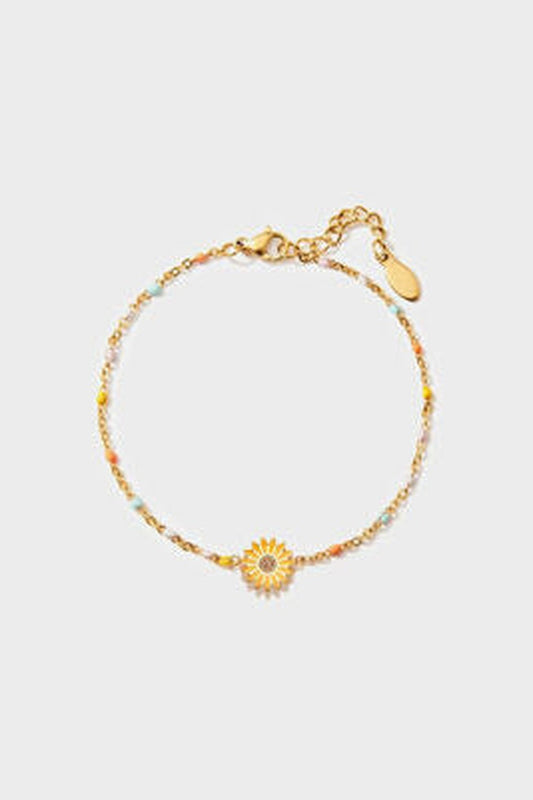 Sunflower Shape 18K Gold-Plated Bead Bracelet - Bracelets - FITGGINS