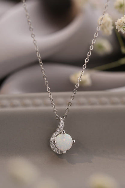 Sweet Beginnings Opal Pendant Necklace - Necklaces - FITGGINS