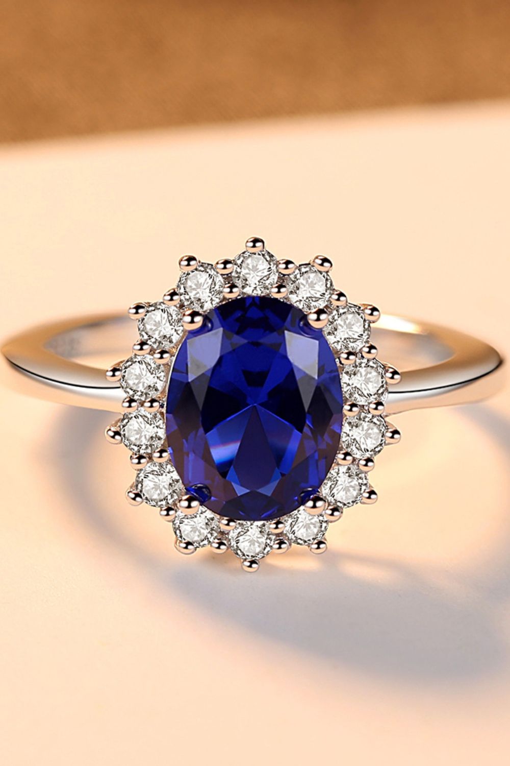 Synthetic Sapphire 925 Sterling Silver Ring - Rings - FITGGINS