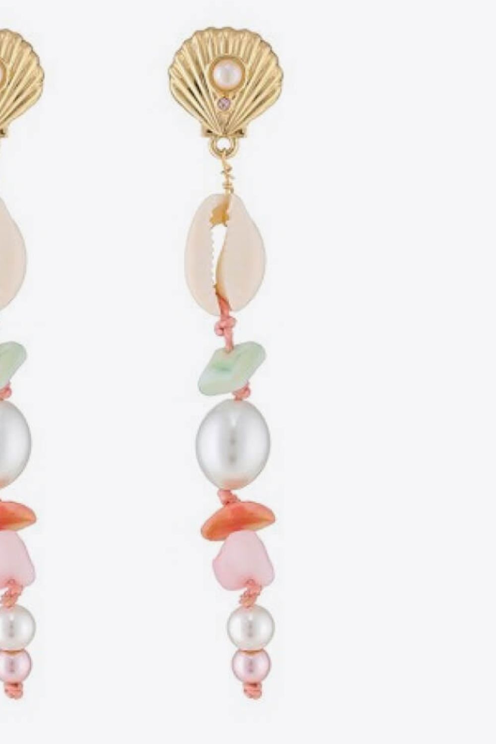 Synthetic Pearl Shell Drop Earrings - Earrings - FITGGINS