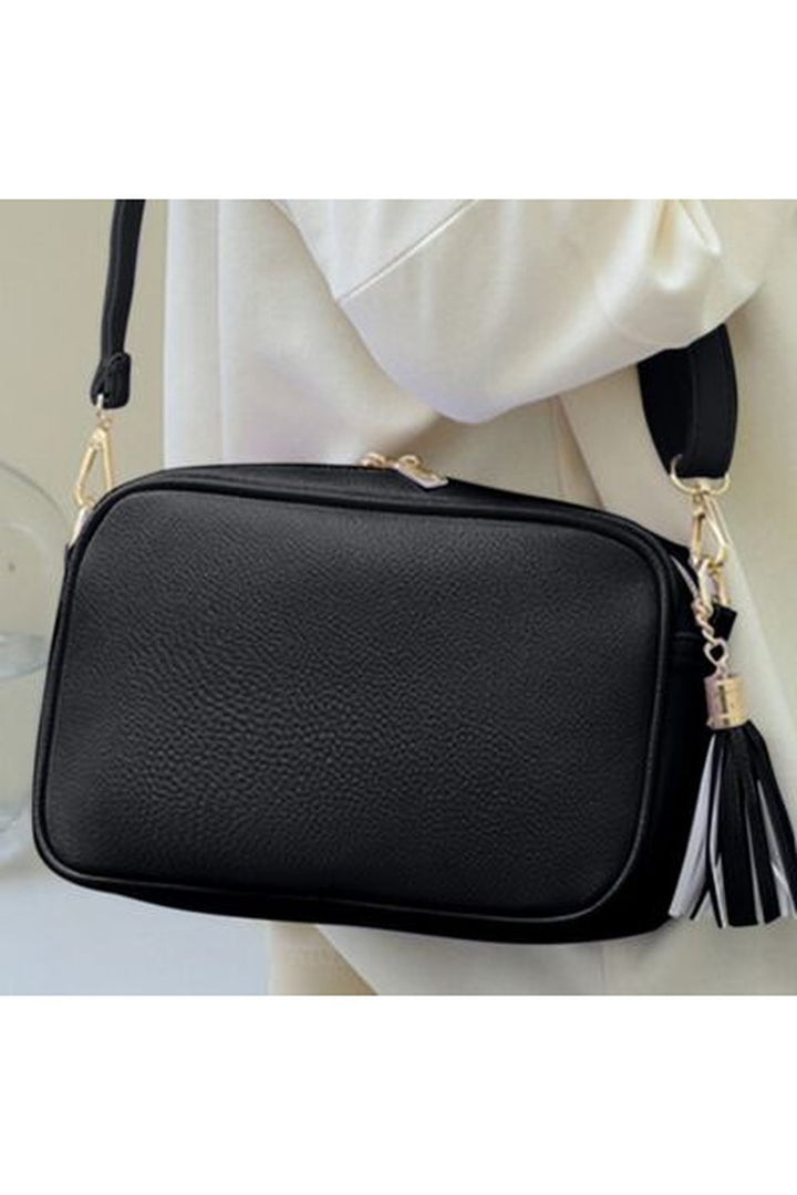 Tassel PU Leather Crossbody Bag - Handbag - FITGGINS