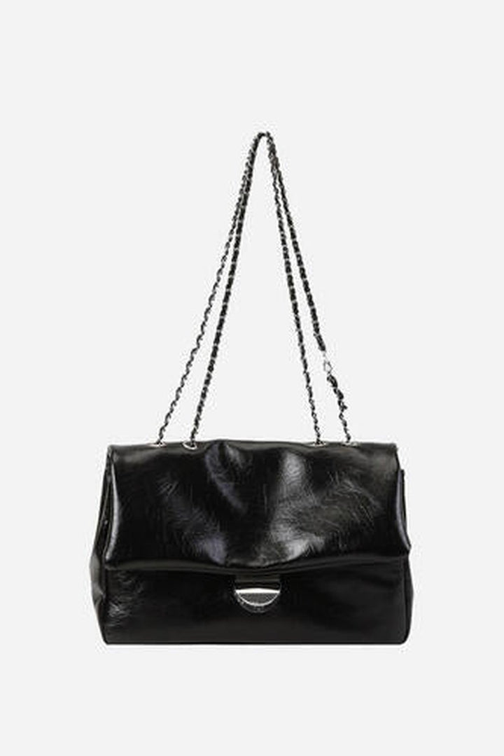 Textured PU Leather Shoulder Bag - Handbag - FITGGINS