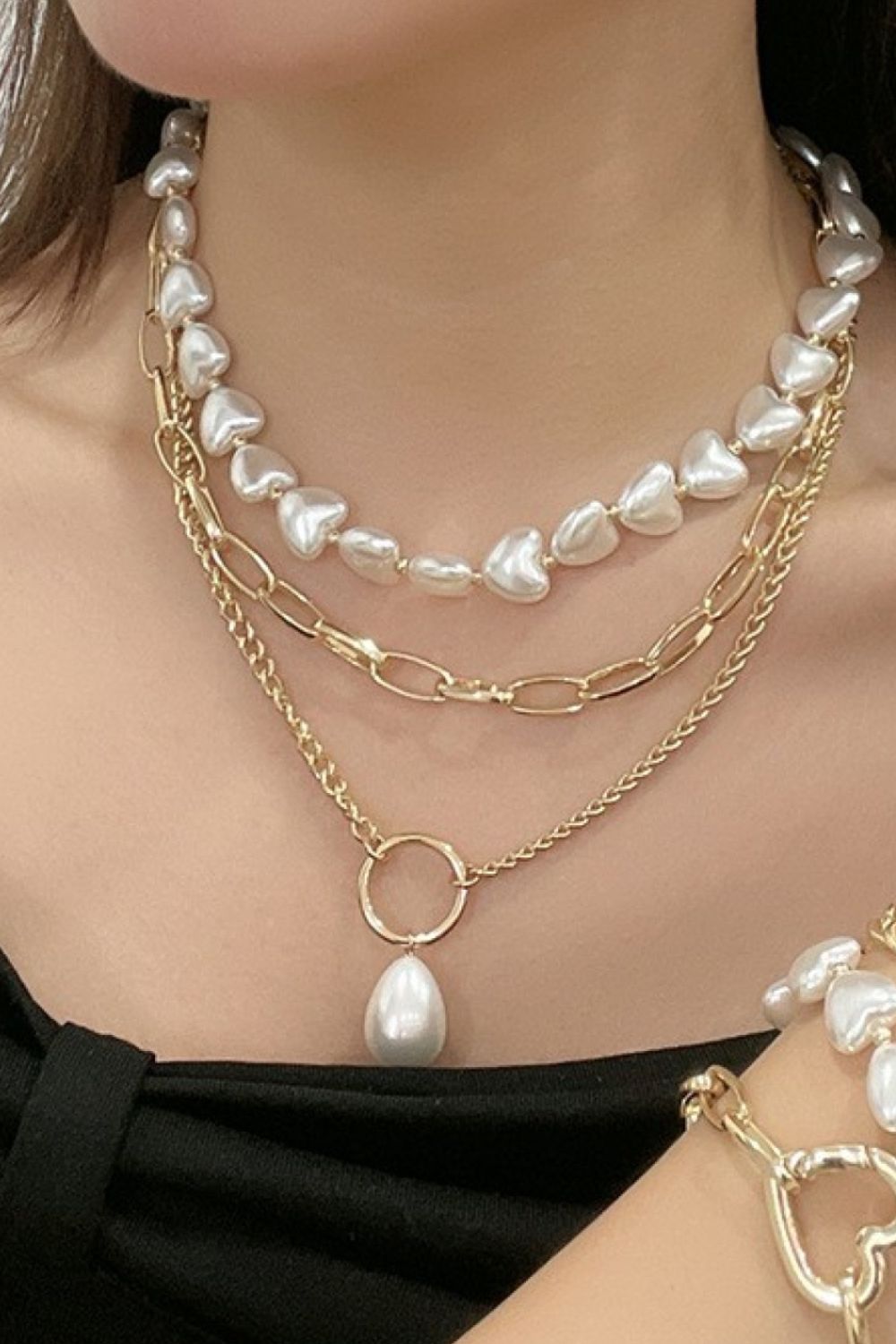 Three-Layered Pearl Necklace - Necklaces - FITGGINS