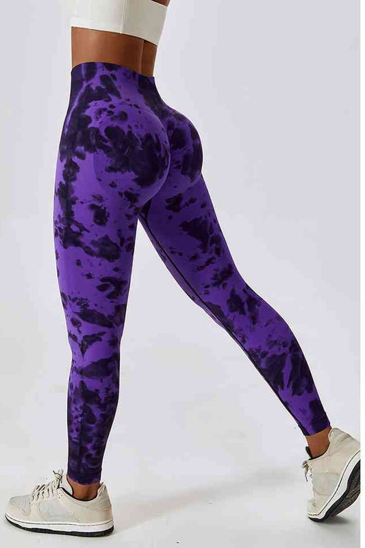 Tie Dye Wide Waistband Active Leggings