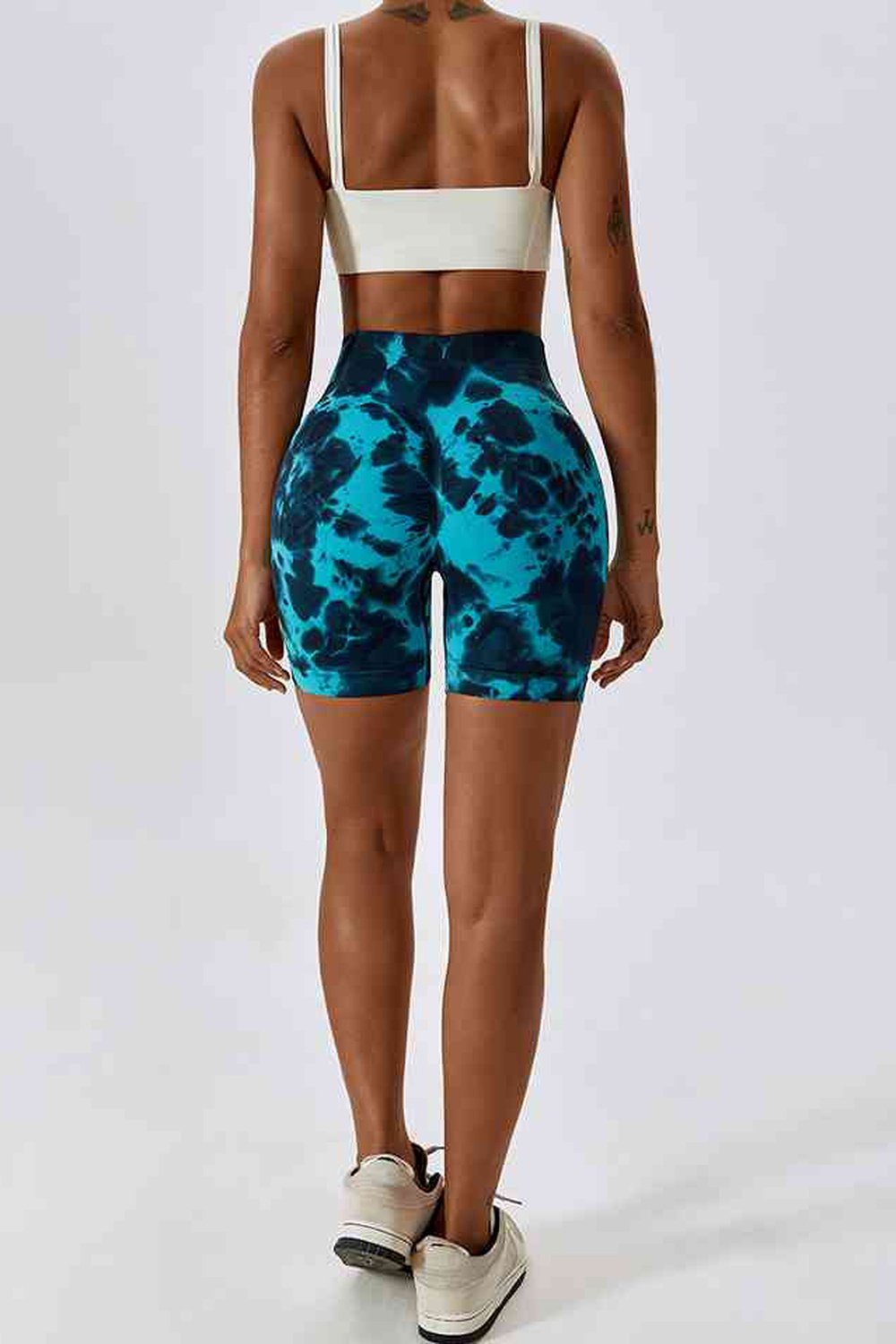 Tie Dye Wide Waistband Sports Shorts - Short Leggings - FITGGINS