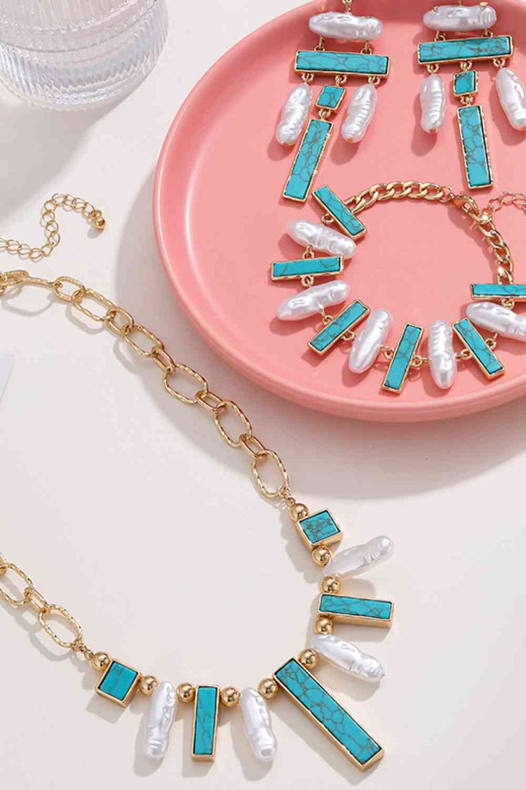 Turquoise Alloy Bracelet - Bracelets - FITGGINS