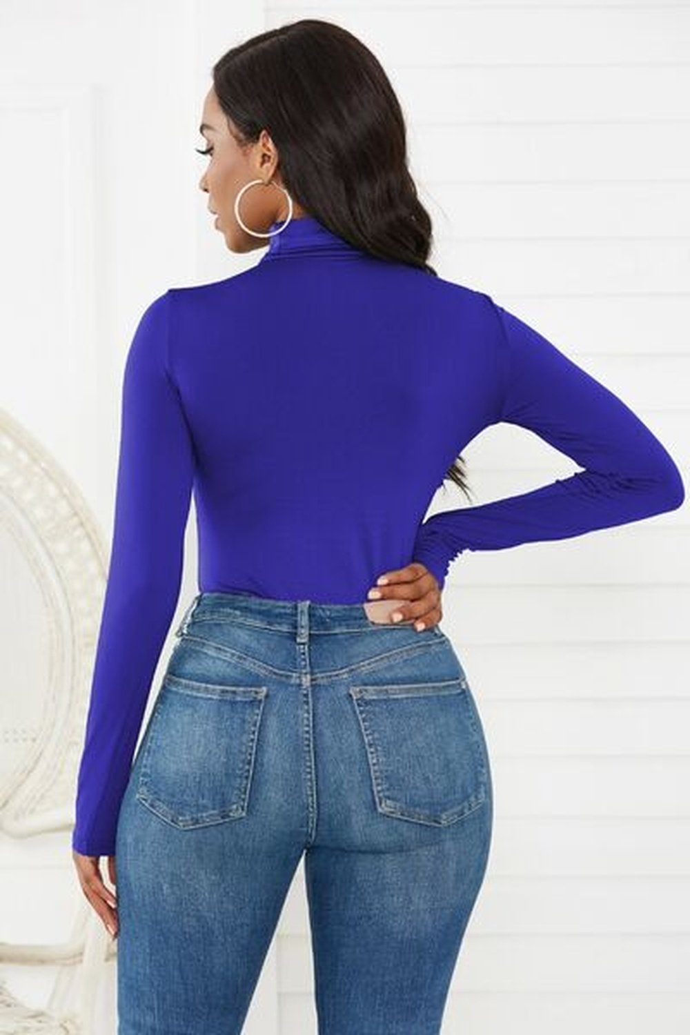 Turtleneck Long Sleeve Bodysuit - Bodysuit - FITGGINS