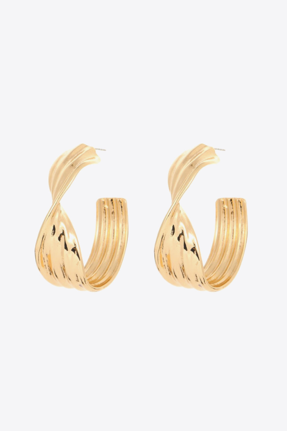 Twisted C-Hoop Alloy Earrings - Earrings - FITGGINS