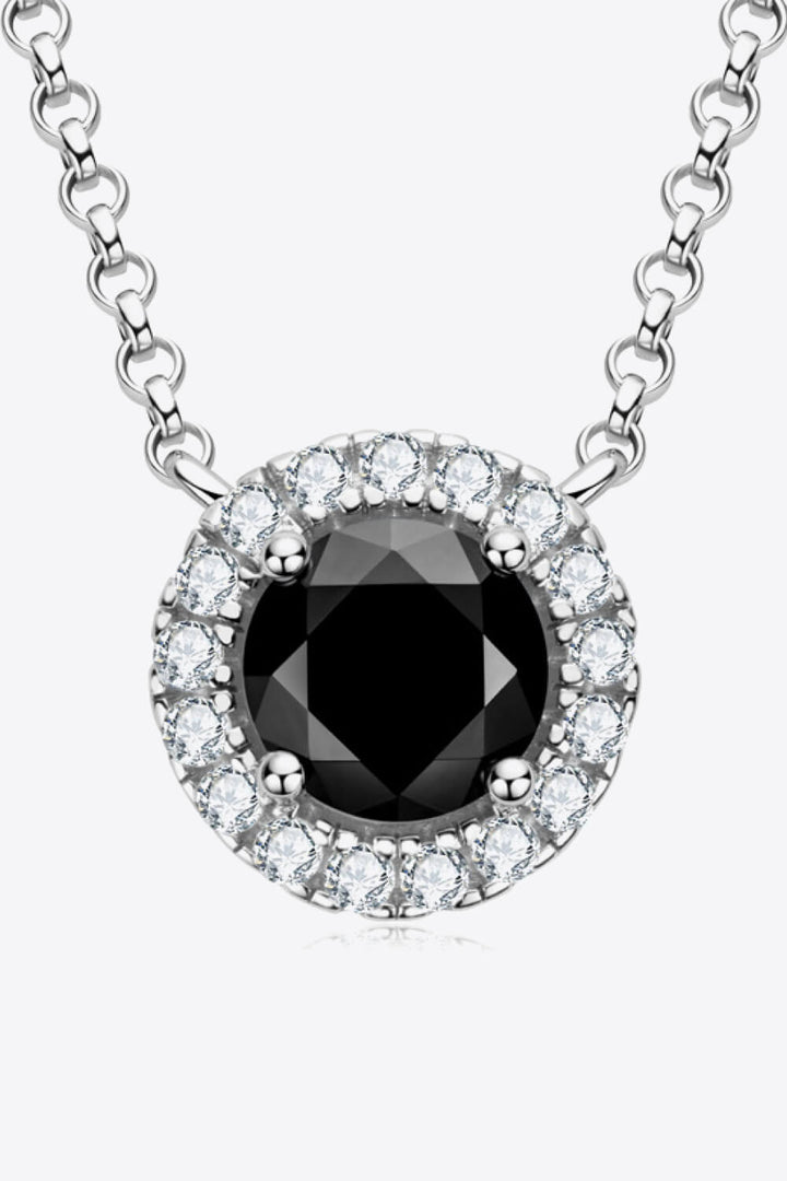 Two-Tone 1 Carat Moissanite Round Pendant Necklace - Necklaces - FITGGINS