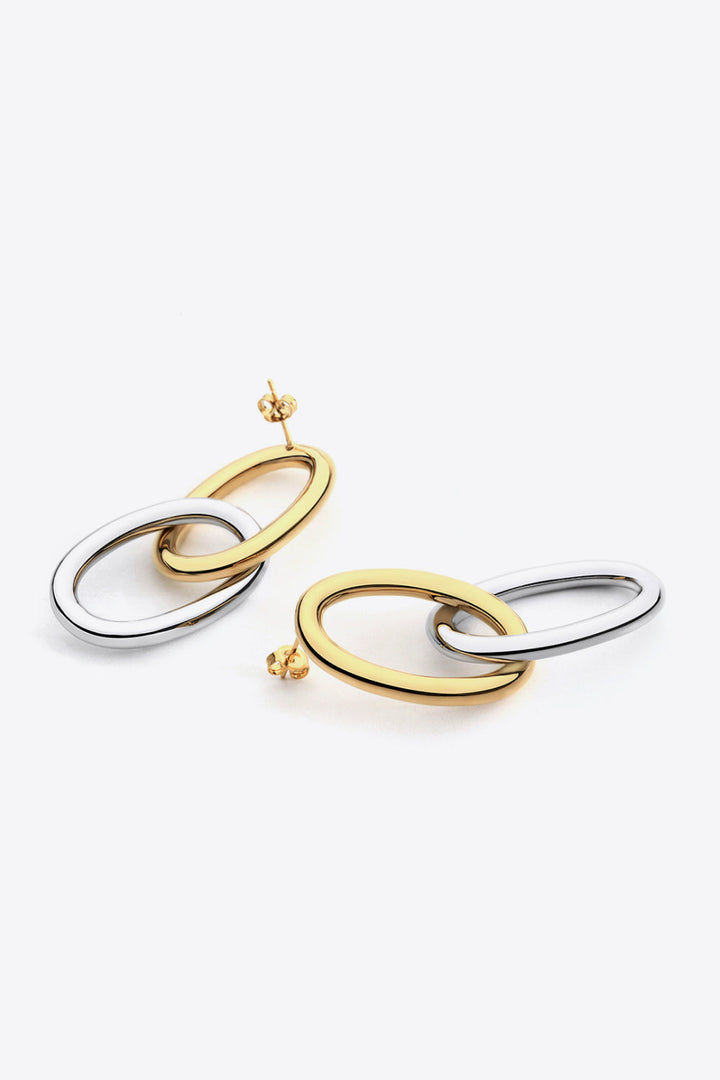 Two-Tone Double Hoop Earrings - Earrings - FITGGINS